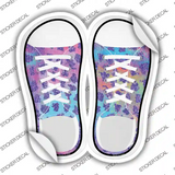 Pink|Blue Sparkles Novelty Shoe Outlines Sticker Decal Small