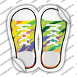 Rainbow Tiger Print Novelty Shoe Outlines Sticker Decal Small