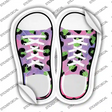 Pink|Green Cheetah Print Novelty Shoe Outlines Sticker Decal Small