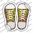 Black|Yellow Leopard Print Novelty Shoe Outlines Sticker Decal Small