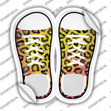 Black|Yellow Leopard Print Novelty Shoe Outlines Sticker Decal Small