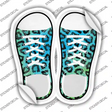 Black|Aqua Leopard Print Novelty Shoe Outlines Sticker Decal Small