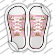 Crown Pink Glitter Novelty Shoe Outlines Sticker Decal Small