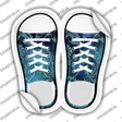 Blue Glitter Pattern Novelty Shoe Outlines Sticker Decal Small