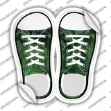 Green Glitter Pattern Novelty Shoe Outlines Sticker Decal Small