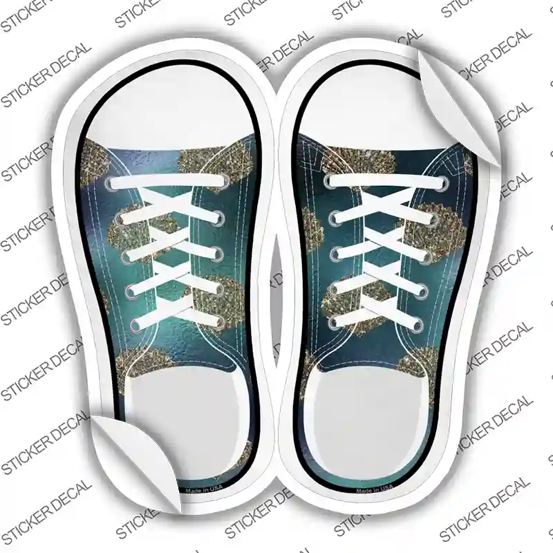 Seashell Aqua Novelty Shoe Outlines Sticker Decal Small