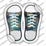 Seashell Aqua Novelty Shoe Outlines Sticker Decal Small