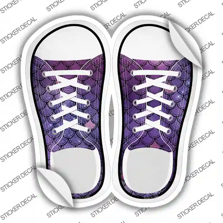 Purple Glitter Scales Novelty Shoe Outlines Sticker Decal Small