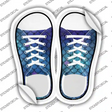 Blue Glitter Scales Novelty Shoe Outlines Sticker Decal Small
