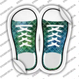 Aqua|Green Scales Novelty Shoe Outlines Sticker Decal Small