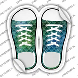 Aqua|Green Scales Novelty Shoe Outlines Sticker Decal Small