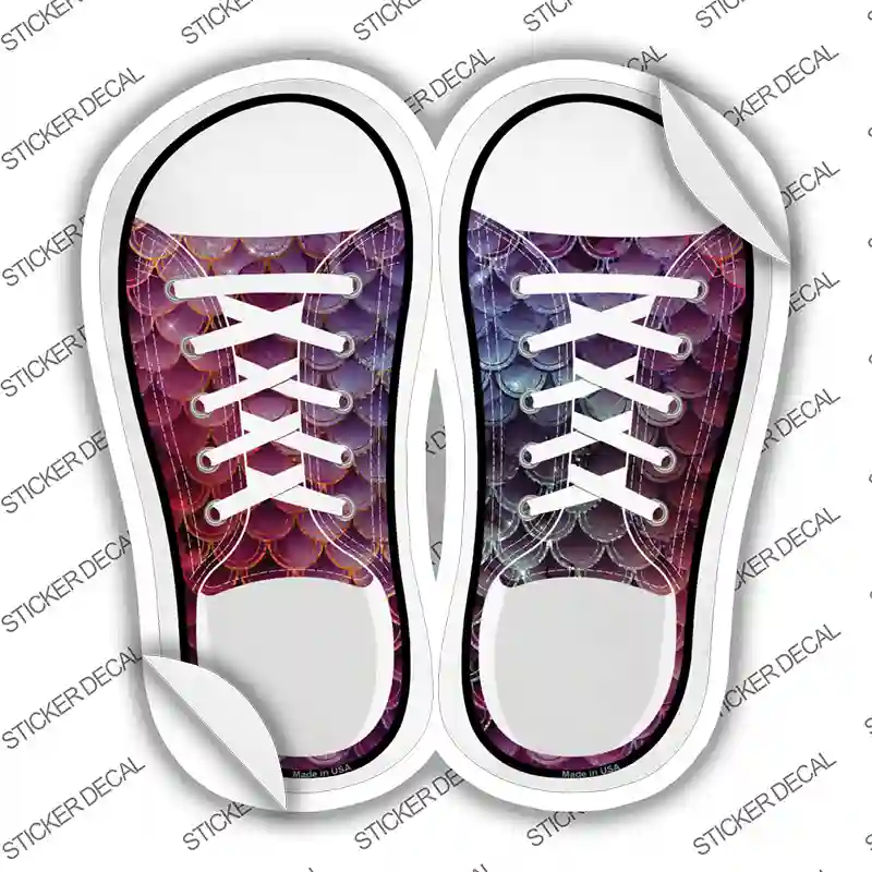 Magenta Scales Novelty Shoe Outlines Sticker Decal Small