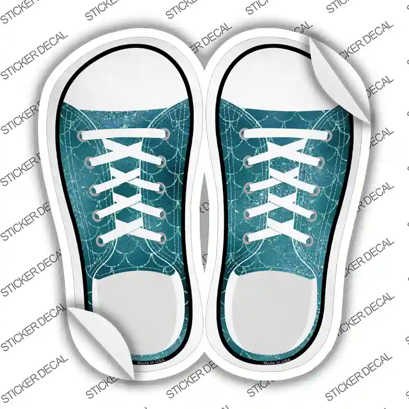 Aqua Scales Novelty Shoe Outlines Sticker Decal Small