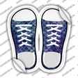 Blue|Purple Shiny Scales Novelty Shoe Outlines Sticker Decal Small