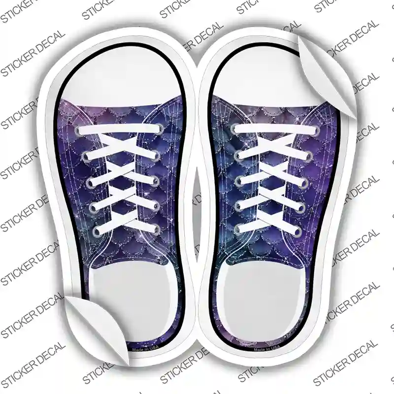 Purple Scales Novelty Shoe Outlines Sticker Decal Small