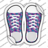 Blue|Purple Scales Novelty Shoe Outlines Sticker Decal Small