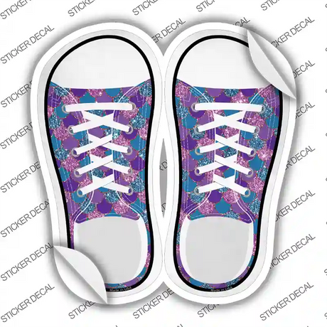 Blue|Purple Scales Novelty Shoe Outlines Sticker Decal Small