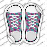 Teal|Purple Scales Novelty Shoe Outlines Sticker Decal Small