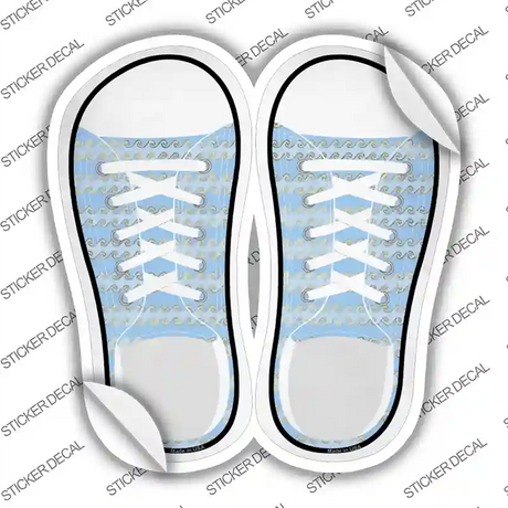 Baby Blue Waves Novelty Shoe Outlines Sticker Decal Small