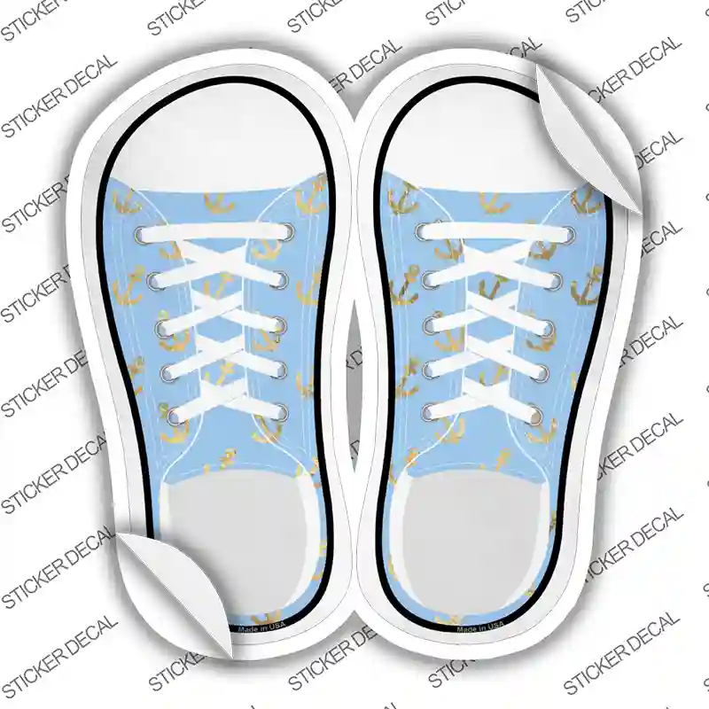 Anchor Baby Blue Novelty Shoe Outlines Sticker Decal Small