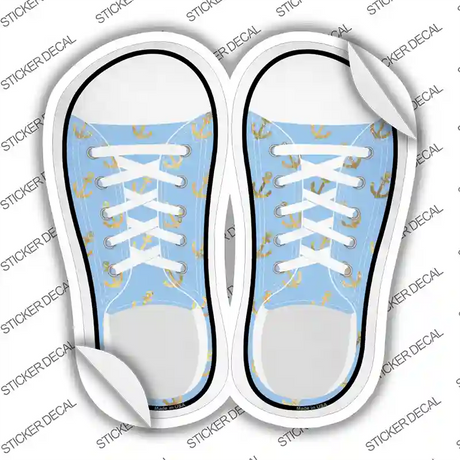 Anchor Baby Blue Novelty Shoe Outlines Sticker Decal Small