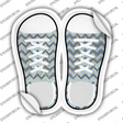 Blue|Gold Chevron Novelty Shoe Outlines Sticker Decal Small