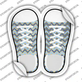 Blue|Gold Chevron Novelty Shoe Outlines Sticker Decal Small