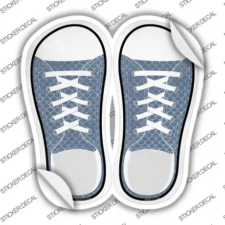 Blue|Gold Scales Novelty Shoe Outlines Sticker Decal Small