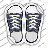 Fishes Navy Blue Novelty Shoe Outlines Sticker Decal Small