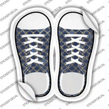 Navy Blue|Gold Scales Novelty Shoe Outlines Sticker Decal Small
