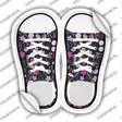 Assorted Flowers Black Pattern Novelty Shoe Outlines Sticker Decal Small