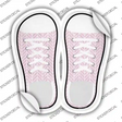 Pink Chevron Pattern Novelty Shoe Outlines Sticker Decal Small