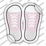 Pink Chevron Pattern Novelty Shoe Outlines Sticker Decal Small