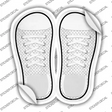 Dotted Checkered Pattern Novelty Shoe Outlines Sticker Decal Small