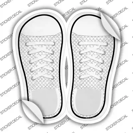 Dotted Checkered Pattern Novelty Shoe Outlines Sticker Decal Small