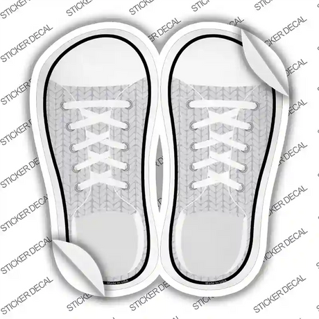 Gray Olive Leaves Novelty Shoe Outlines Sticker Decal Small