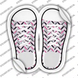 Pink|Black Chevron Pattern Novelty Shoe Outlines Sticker Decal Small