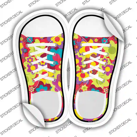 Summer Flowers Novelty Shoe Outlines Sticker Decal Small