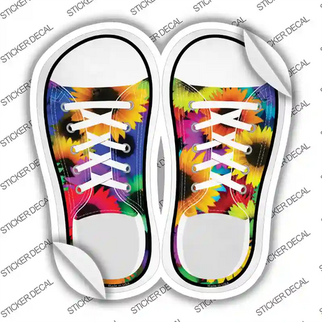 Colored Sunflowers Novelty Shoe Outlines Sticker Decal Small