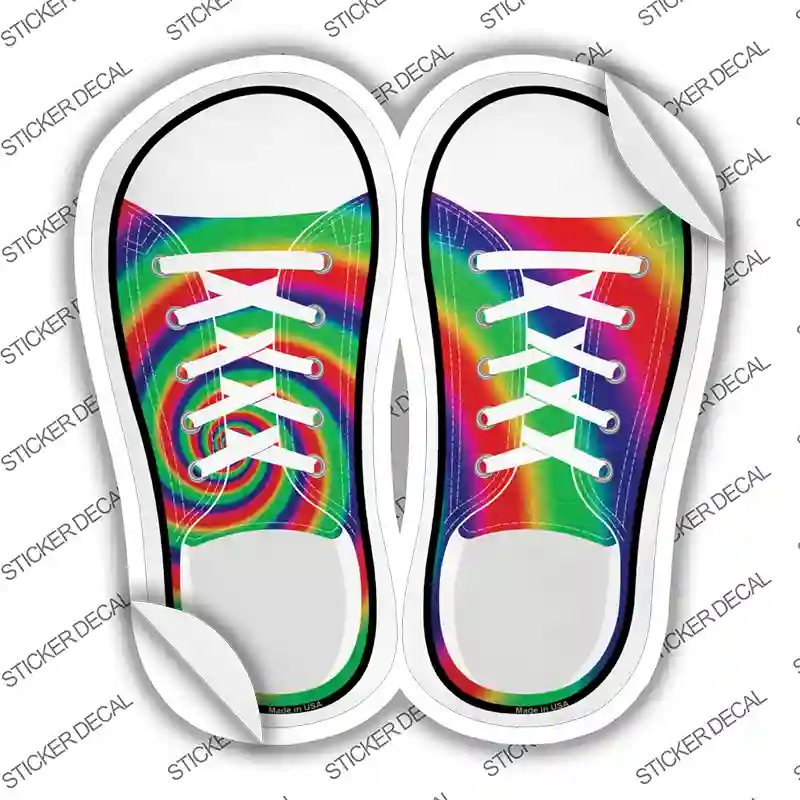 Rainbow Flag Spiral Novelty Shoe Outlines Sticker Decal Small