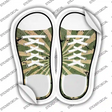 Green|Tan Sun Rays Novelty Shoe Outlines Sticker Decal Small