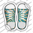 Blue|Tan Sun Rays Novelty Shoe Outlines Sticker Decal Small