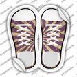 Purple|Tan Sun Rays Novelty Shoe Outlines Sticker Decal Small