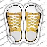 Yellow|Tan Sun Rays Novelty Shoe Outlines Sticker Decal Small