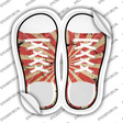 Red|Tan Sun Rays Novelty Shoe Outlines Sticker Decal Small