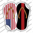 USA|Thin Red Line Novelty Flip Flops Sticker Decal Small
