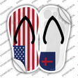 USA|Christian Flag Novelty Flip Flops Sticker Decal Small