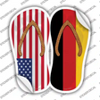 USA|Germany Flag Novelty Flip Flops Sticker Decal Small
