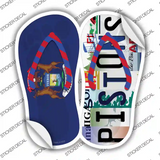 MI Flag|Pistons Strip Art Novelty Flip Flops Sticker Decal Small