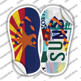 AZ Flag|Suns Strip Art Novelty Flip Flops Sticker Decal Small